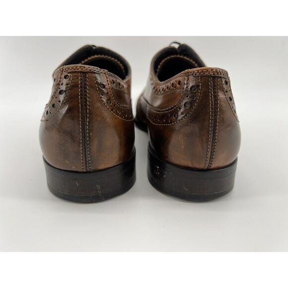 To Boot New York Viceroy Brogue Wingtip Leather Oxfords Cognac Brown Men’s 9.5 - Picture 6 of 12
